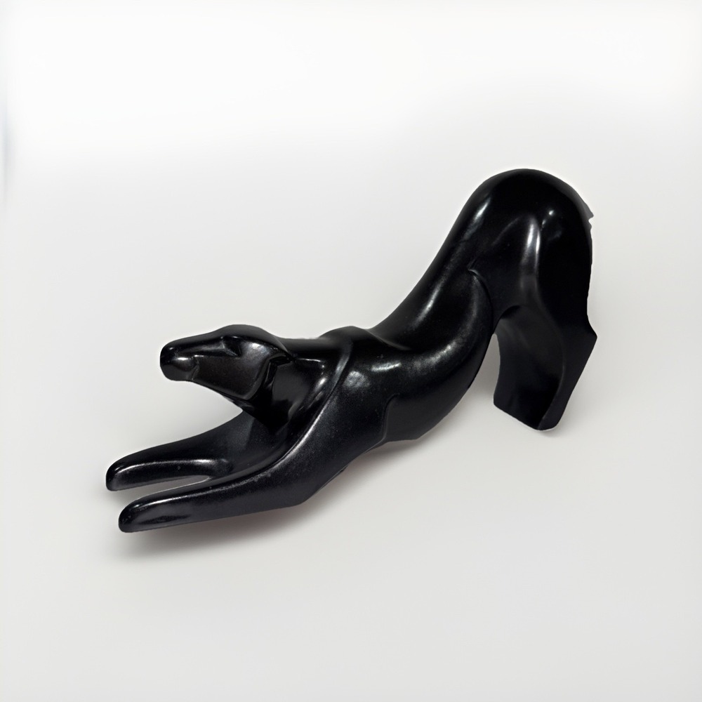 Black Panther Sculpture Spanish By Marco Giner Vintage MCM Abstract Ceramic